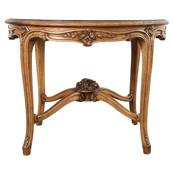 19th Century Country French Provincial Oak Center Table