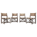 Set of Four McGuire Antalya Laced Rawhide Rattan Dining Chairs