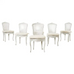 Set of Six French Provincial Style Painted Cane Dining Chairs