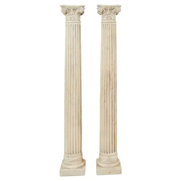Pair of Neoclassical Style Greco Roman Plaster Columns