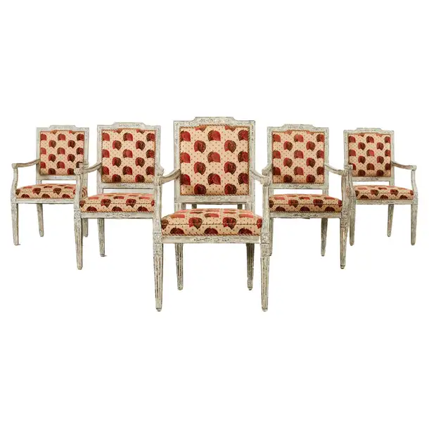 Set of Six French Louis XVI Style Painted Dining Chairs – Erin Lane Estate