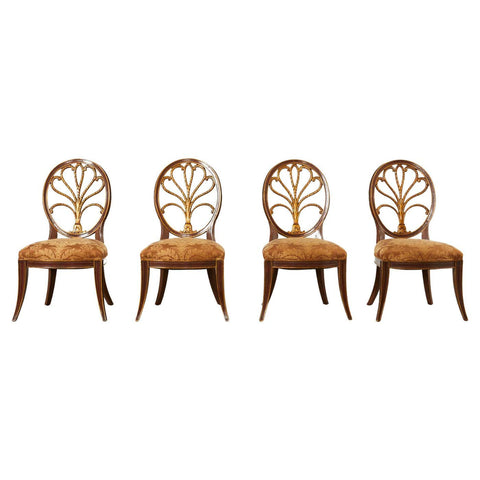 Set of Four Rose Tarlow Feather Chairs with Fortuny Seats