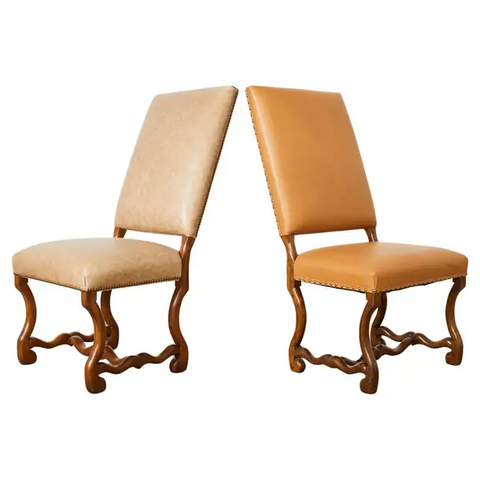 Pair of Dennis & Leen Louis XIV Os de Mouton Hall Chairs