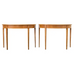 Pair of Demilune Console Tables with Marquetry Inlay