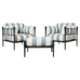 Pair of Michael Taylor Style Montecito Chairs and Ottoman