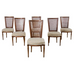 Set of Six French Louis XVI Style Cane Dining Chairs