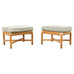 Pair of McGuire Organic Modern Bamboo Rattan Footstool Ottomans