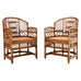 Pair of Brighton Pavilion Style Bamboo Rattan Dining Armchairs