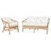 McGuire Cerused Twisted Rattan Settee and Lounge Chair