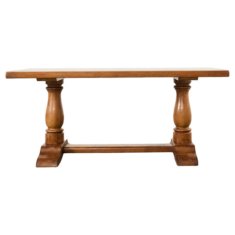 Country French Farmhouse Oak Trestle Dining Table