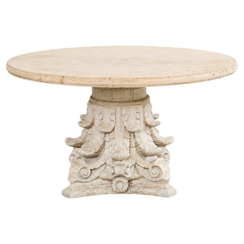 French Neoclassical Style Cast Stone Garden Center Table