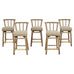 Set of Five McGuire Cerused Rattan Counter Height Barstools