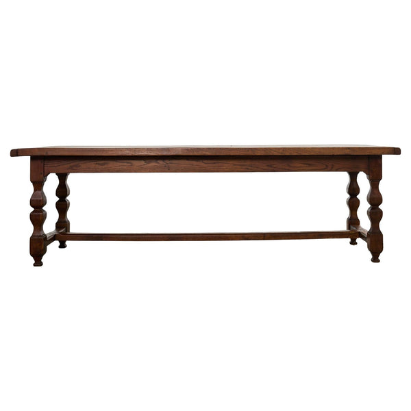 Country Italian Provincial Oak Farmhouse Trestle Dining Table