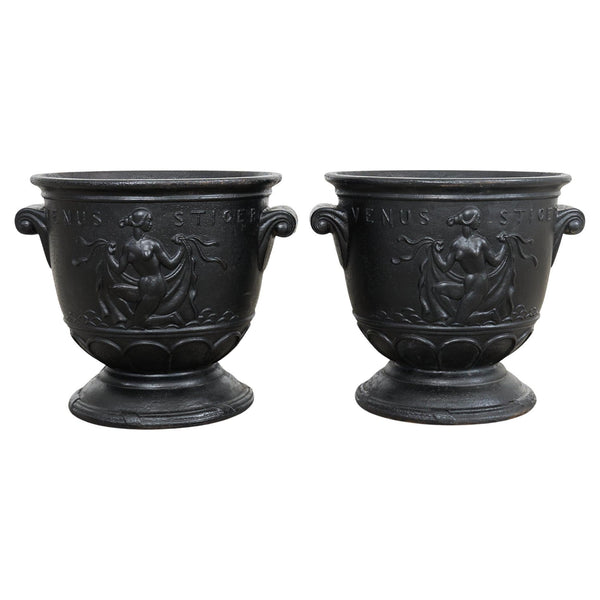 Pair of Swedish Venus Rising Urn Planters by Ivar Johnsso