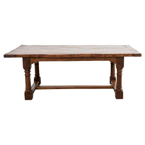 Country French Provincial Hardwood Farmhouse Trestle Dining Table