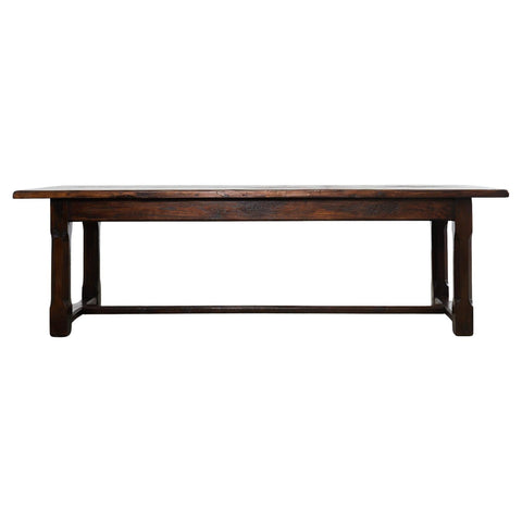 Country English Provincial Oak Farmhouse Trestle Dining Table