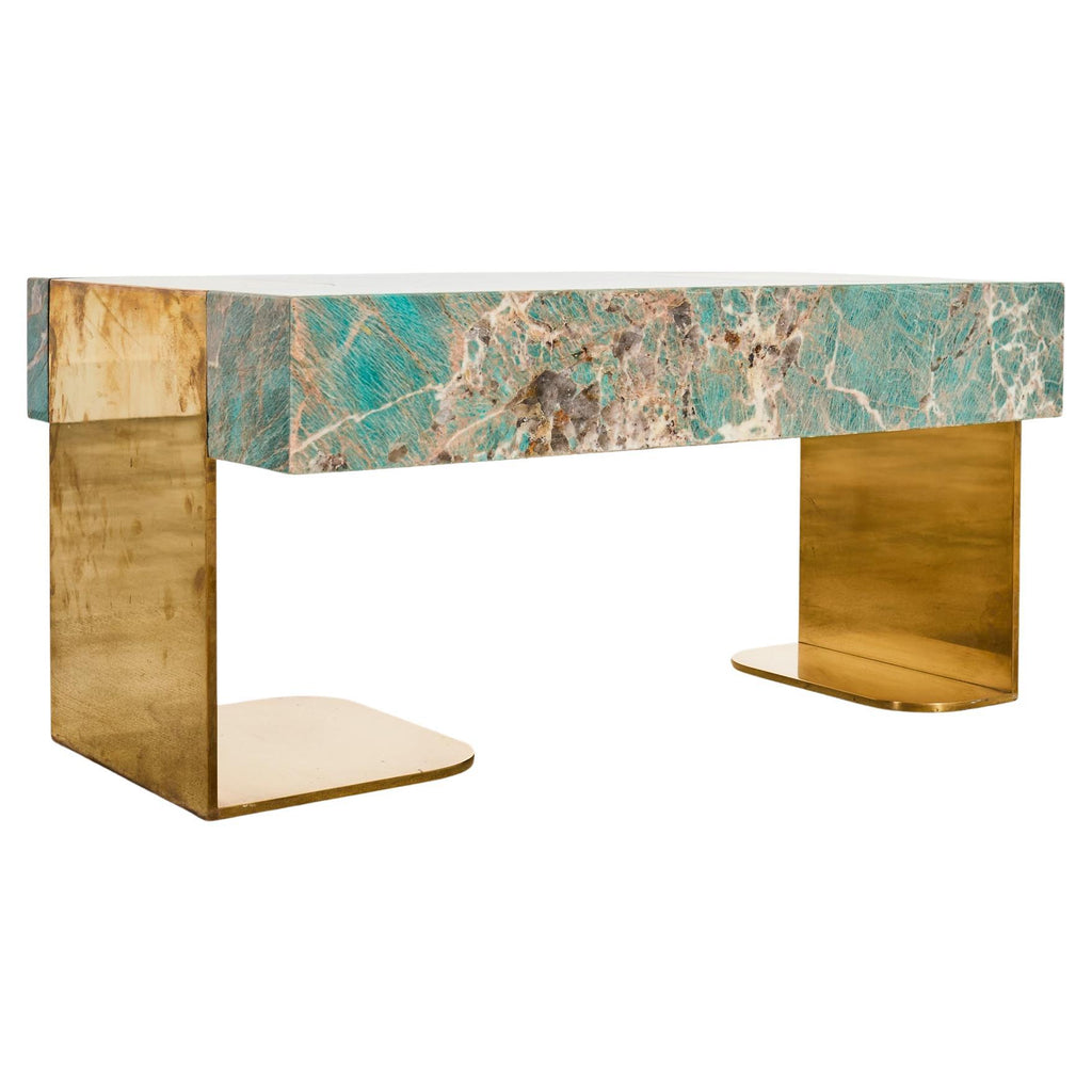 Thierry Lemaire Amazonite Gemstone Monolith Cocktail Table