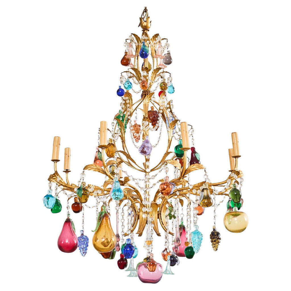 Venetian Murano Glass Fruit Eight Light Chandelier