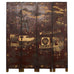 Chinese Export Qing Lacquered Four Panel Coromandel Screen