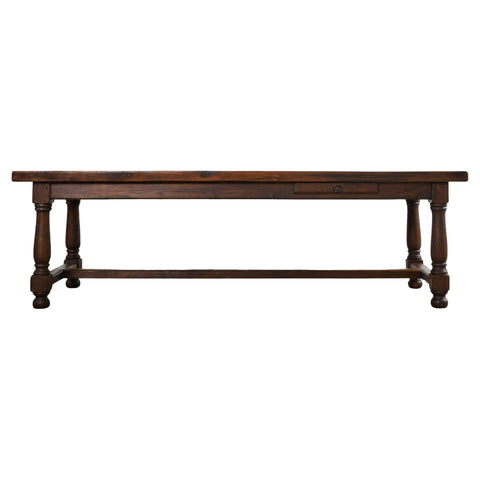 Country English Provincial Oak Farmhouse Trestle Dining Table