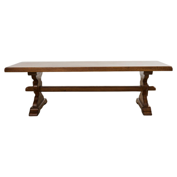 Country French Provincial Oak Farmhouse Trestle Dining Table