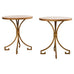 Pair of Arturo Pani Style Iron Marble Top Drink Tables