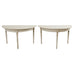Pair of Swedish Gustavian Style Painted Pine Demilune Consoles