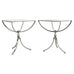 Pair of Neoclassical Style Steel Granite Top Bistro Tables