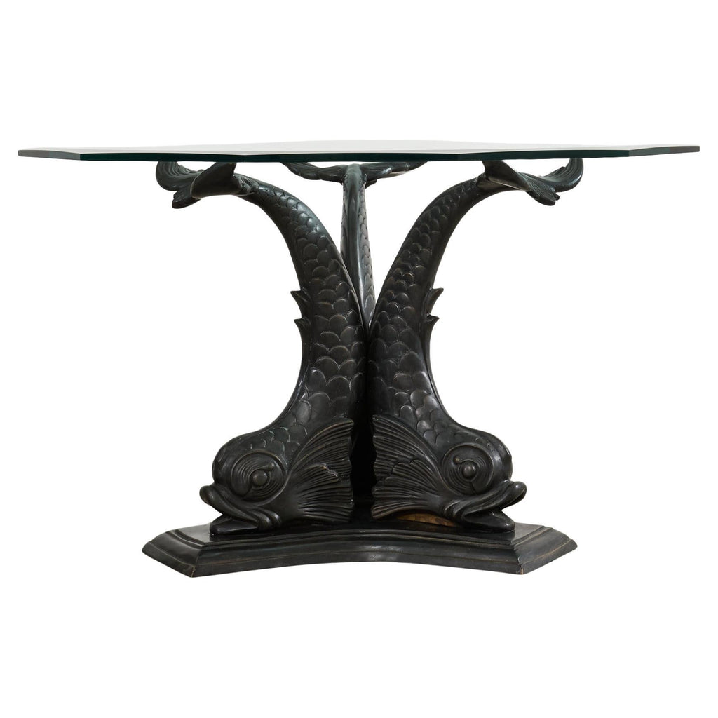 Neoclassical Venetian Grotto Style Bronze Center Dining Table