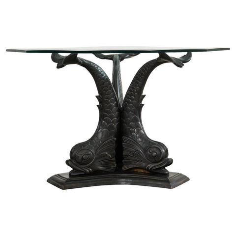 Neoclassical Venetian Grotto Style Bronze Center Dining Table