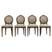 Set of Four French Louis XVI Style Walnut Dining Chairs