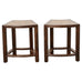 Pair of McGuire Midcentury Oak Demilune Stools