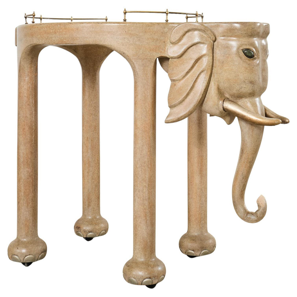 Marge Carson Hollywood Regency Elephant Bar Cart