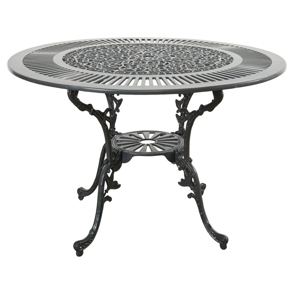 Neoclassical Style Round Aluminum Patio Garden Dining Table