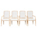 Set of Four Regency Style Cerused Blonde Birch Dining Armchairs