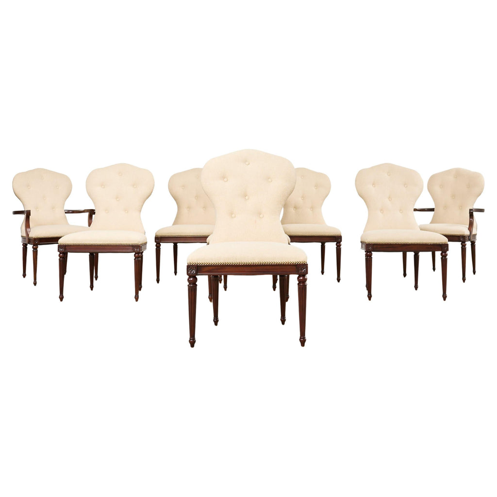 Set of Eight Maitland Smith French Louis XVI Dining Chairs