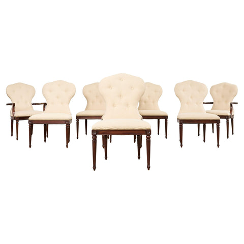 Set of Eight Maitland Smith French Louis XVI Dining Chairs