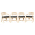 Set of Four McGuire Rattan Laced Rawhide Barrel Armchairs