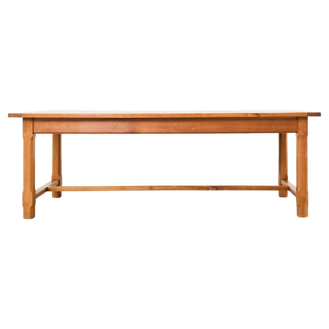 Country French Provincial Fruitwood Farmhouse Trestle Dining Table