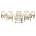 Set of Six McGuire Rattan Cathedral Back Rattan Dining Chairs