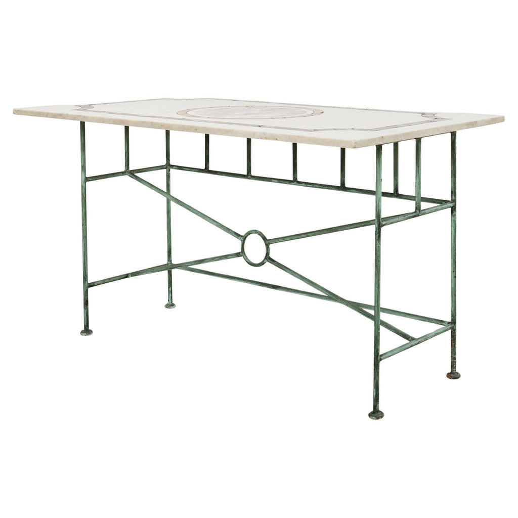 Neoclassical Pompeiian Style Italian Marble Specimen Console Table