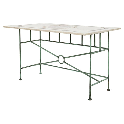 Neoclassical Pompeiian Style Italian Marble Specimen Console Table