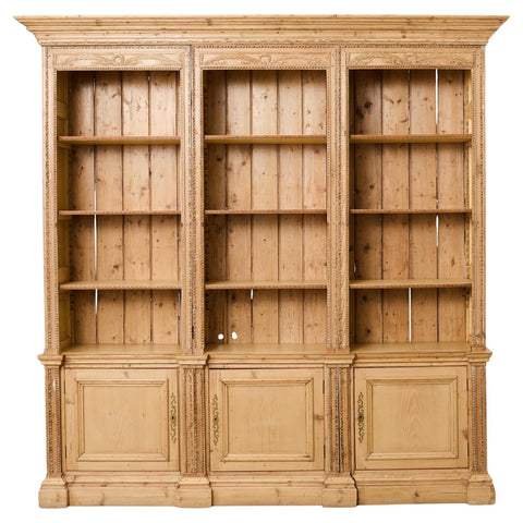 19th Century French Pine Library Bibliotheque Bookcase