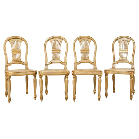 Set of Four Louis XVI Style Dining Chairs Maitland-Smith