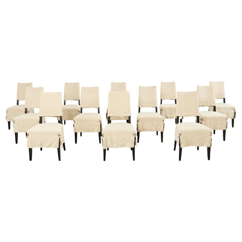 Set of Twelve Holly Hunt Attributed Slipcover Dining Chairs