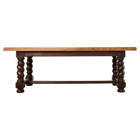Country English Walnut Farmhouse Barley Twist Dining Table