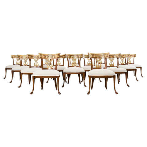 Set of Fourteen Nancy Corzine Neoclassical Cornell Dining Chairs