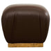 Karl Springer Style Leather Ottoman Pouf Stool