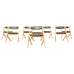 Set of Eight Tom Dixon Oak Leather Slab Dining Chairs