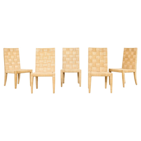 Set of John Hutton for Donghia Block Island Cane Dining Chairs